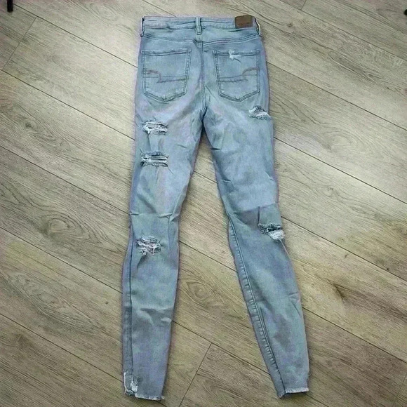 American Eagle Distressed Super High Rise Jegging Size 6 X-Long - Picture 6 of 12